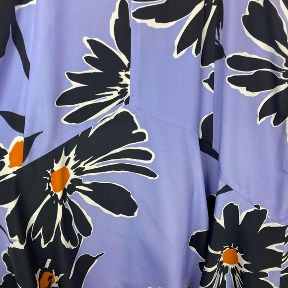 J. Crew Floral Sleeveless Dress in Periwinkle Blue w/Burnt Orange,Black & White - Picture 6 of 11